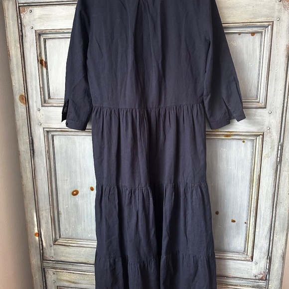 Jenni Kayne James Maxi Tiered Dress sz XS Cotton Linen Blend Navy - Picture 10 of 12